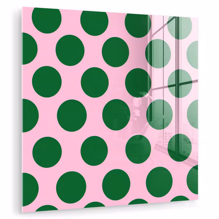 Glas schilderij - Polkadots - Patroon - Groen — 3