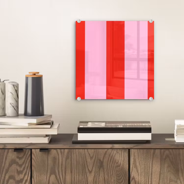 Glas schilderij - Strepen - Klassiek - Roze — 2