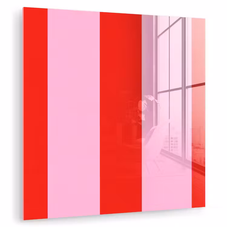 Glas schilderij - Strepen - Klassiek - Roze — 3