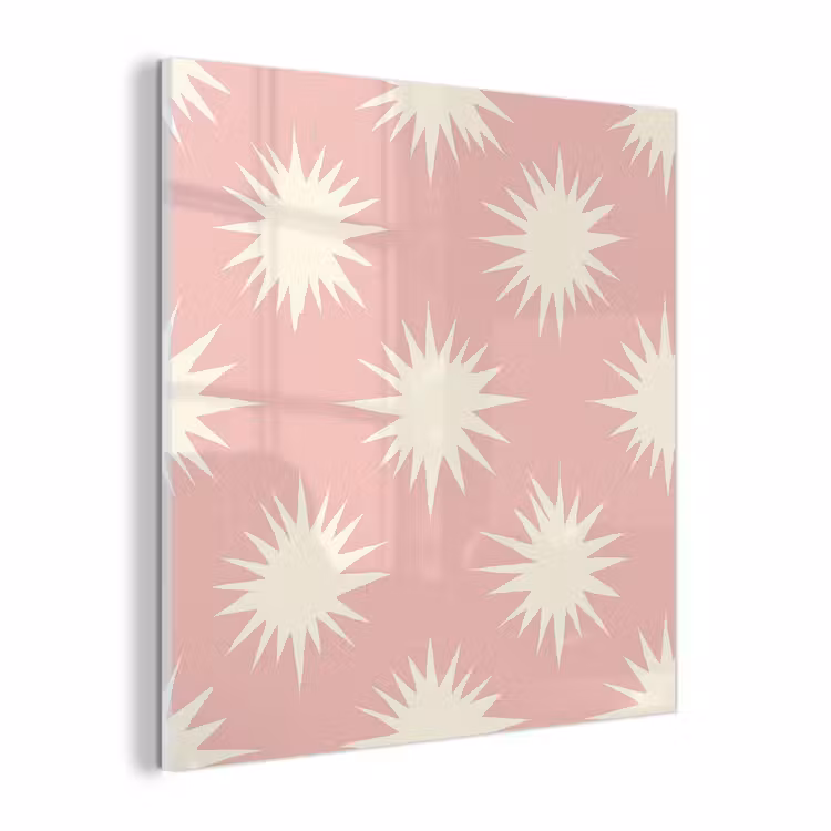 Glas schilderij - Zonnen - Patroon - Roze — 1