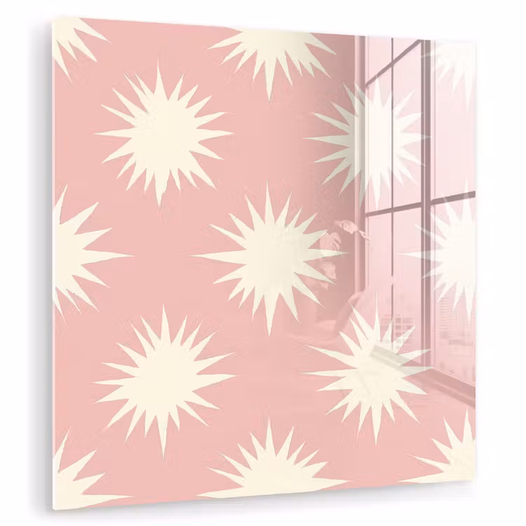 Glas schilderij - Zonnen - Patroon - Roze — 3