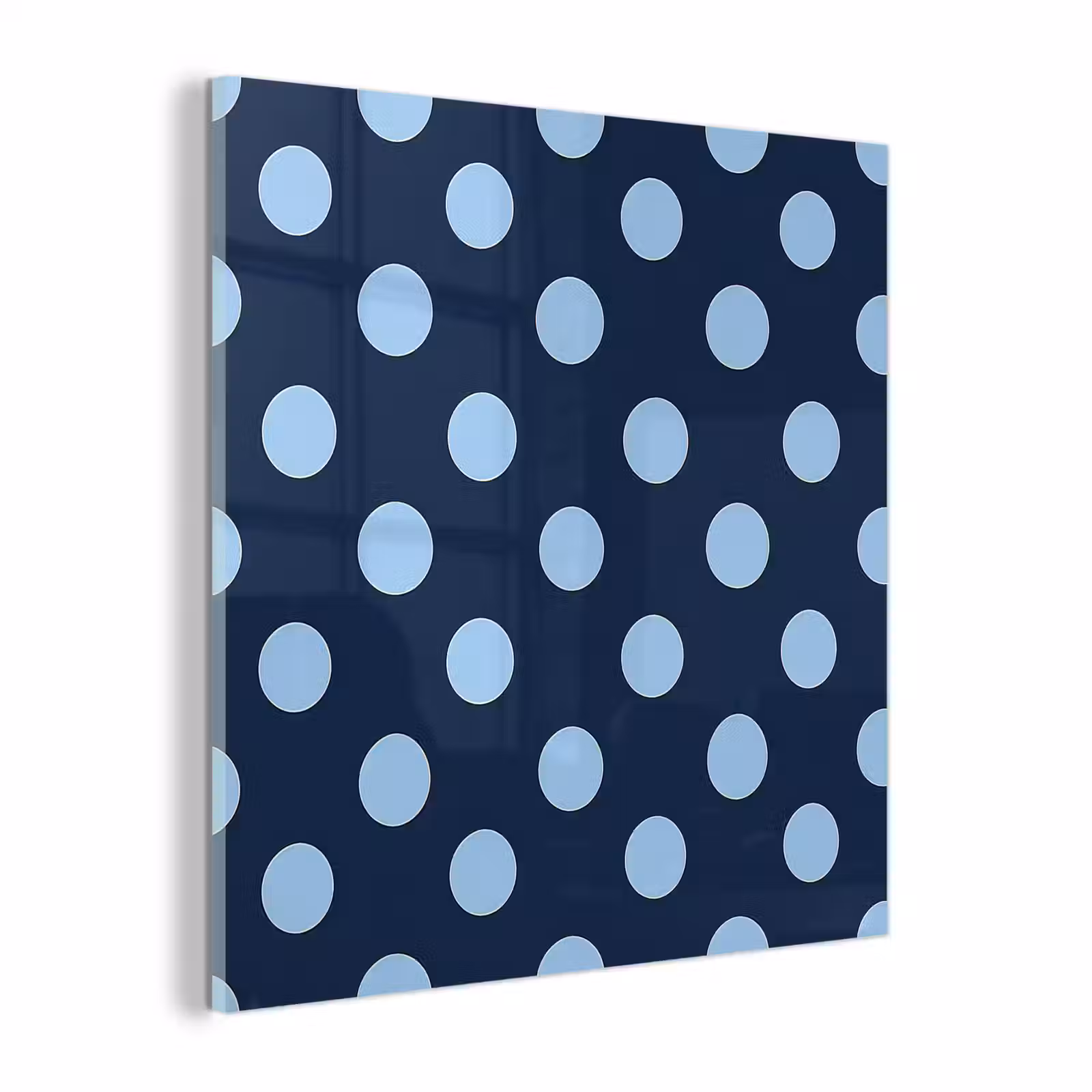Glas schilderij - Klassiek - Dots - Blauw — 1