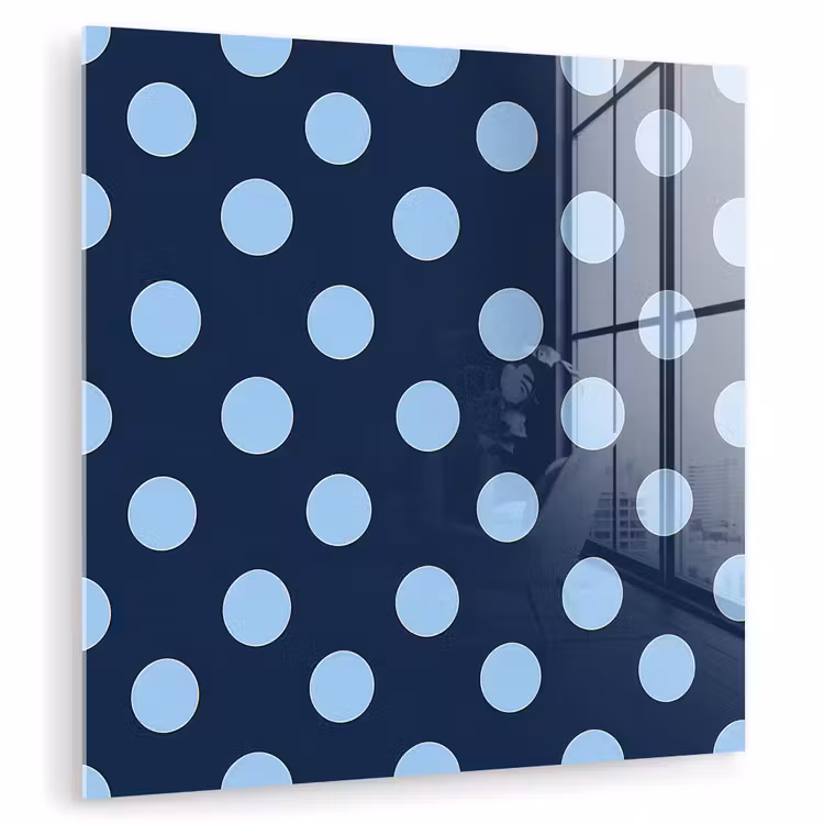 Glas schilderij - Klassiek - Dots - Blauw — 3