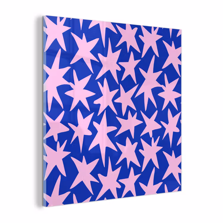 Glas schilderij - Modern - Sterren - Blauw — 1