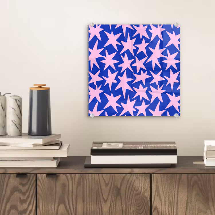 Glas schilderij - Modern - Sterren - Blauw — 2