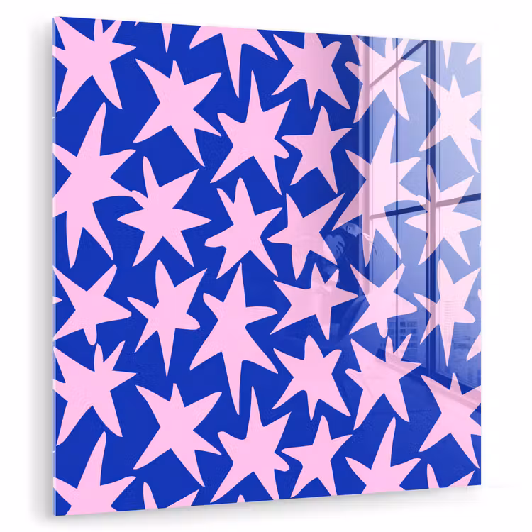 Glas schilderij - Modern - Sterren - Blauw — 3