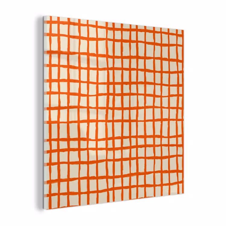 Glas schilderij - Patroon - Lijnen - Oranje — 1