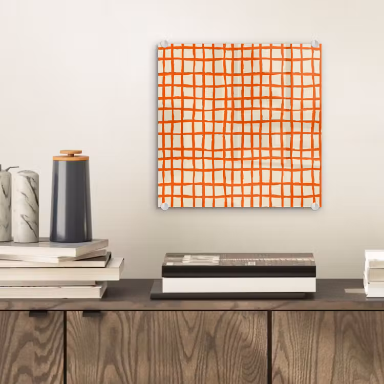 Glas schilderij - Patroon - Lijnen - Oranje — 2