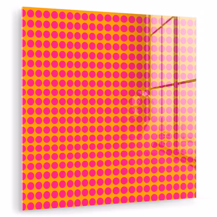 Glas schilderij - Stippen - Patroon - Oranje — 3