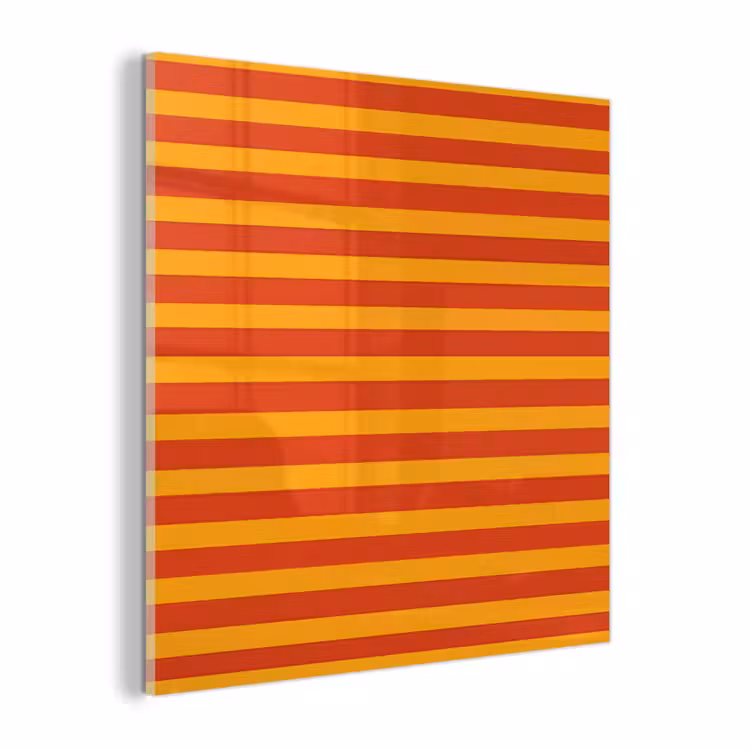 Glas schilderij - Strepen - Patroon - Oranje — 1