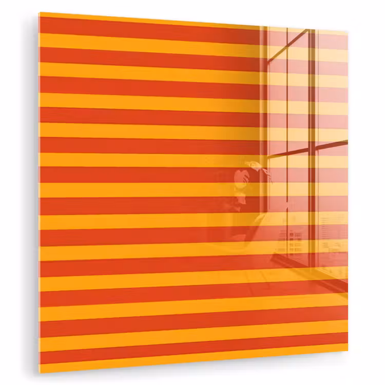 Glas schilderij - Strepen - Patroon - Oranje — 3