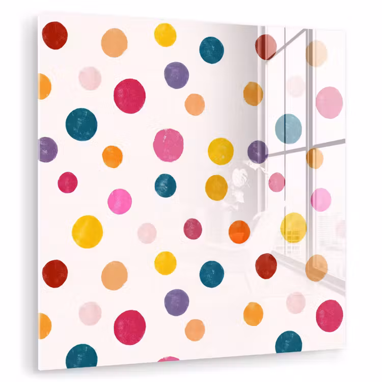 Glas schilderij - Cirkels - Speels - Kleurrijk — 3