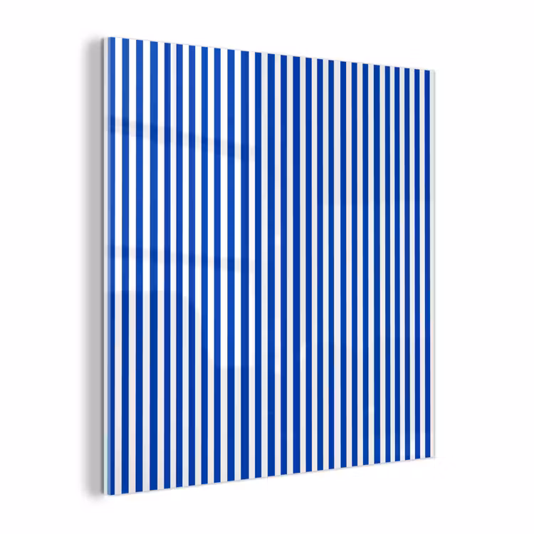 Glas schilderij - Klassiek - Strepen - Blauw — 1