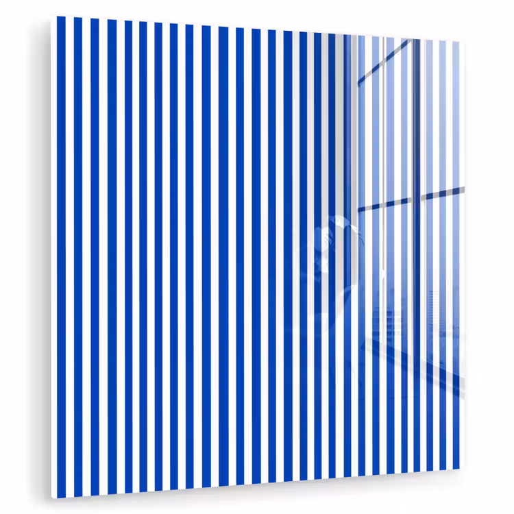 Glas schilderij - Klassiek - Strepen - Blauw — 3