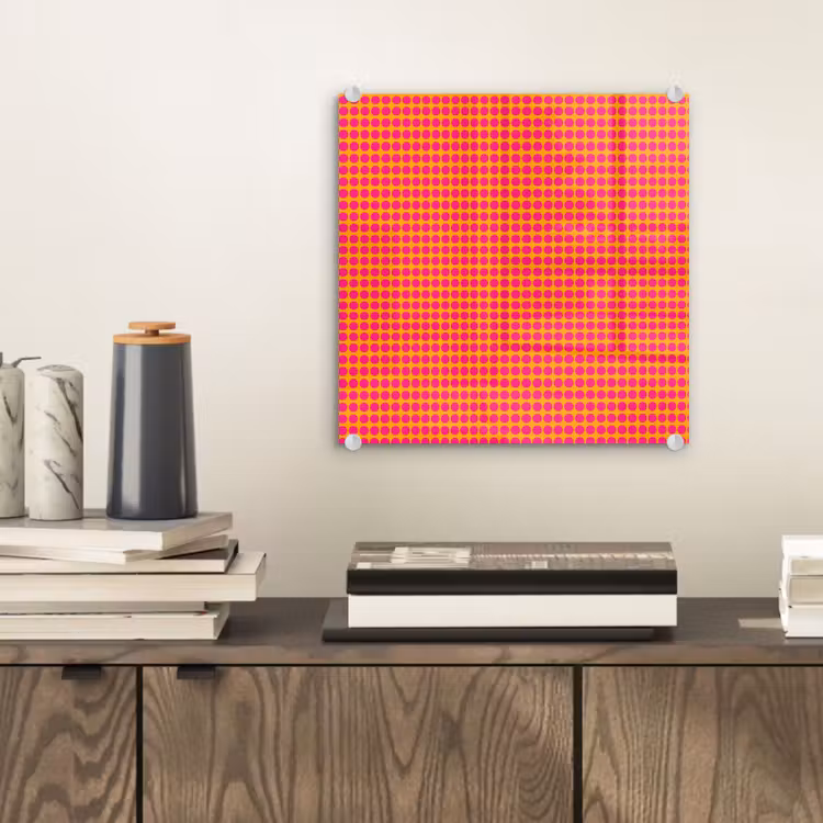 Glas schilderij - Modern - Stippen - Oranje — 2