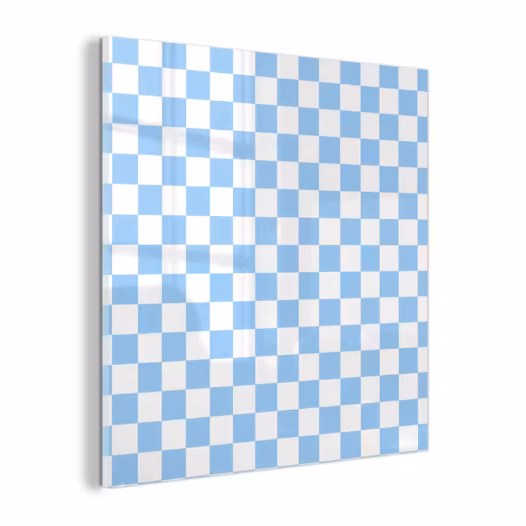 Glas schilderij - Schaakbord - Klassiek - Blauw — 1