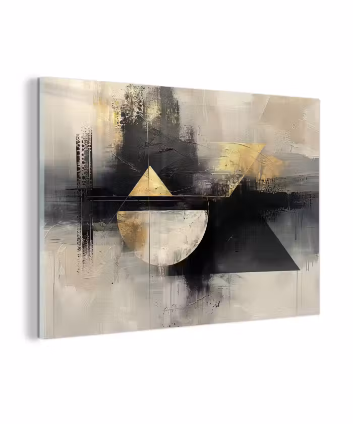 Glas schilderij - Abstract - Zwart - Verf - Modern
