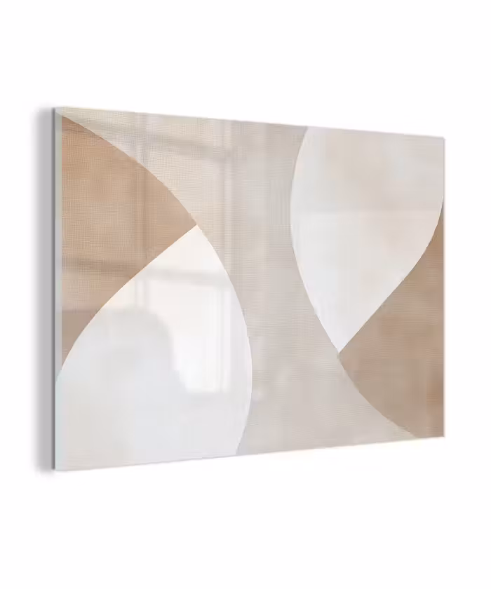 Glas schilderij - Bruin - Japandi - Abstract