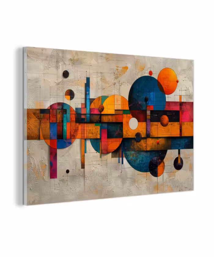 Glas schilderij - Kunst - Kleurrijk - Modern - Vormen