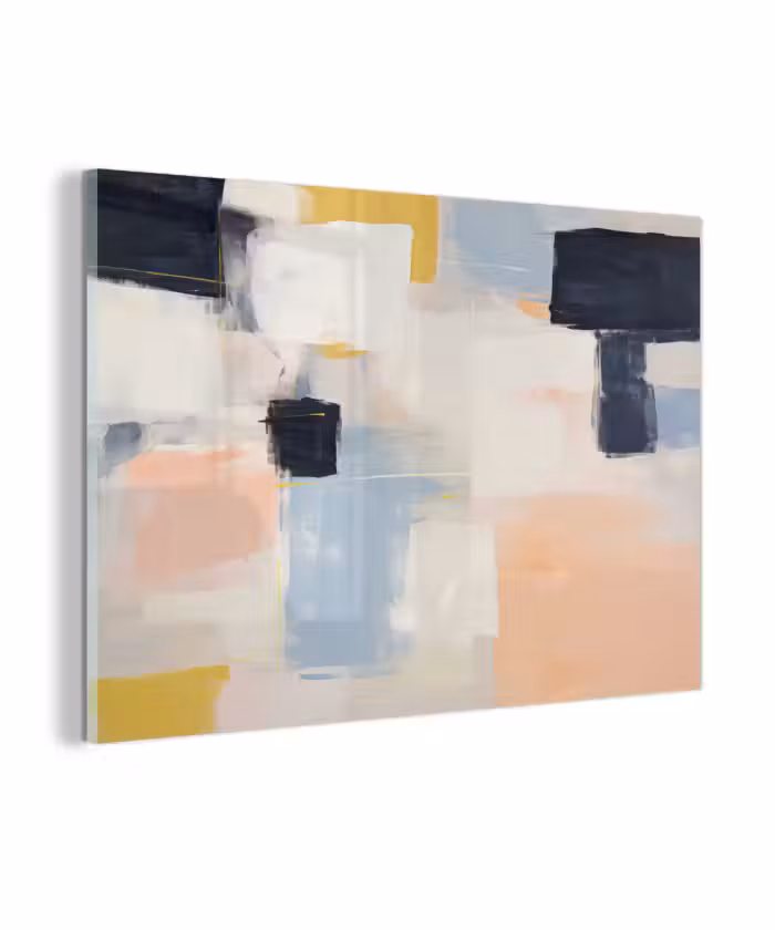 Glas schilderij - Kunst - Wit - Abstract - Modern