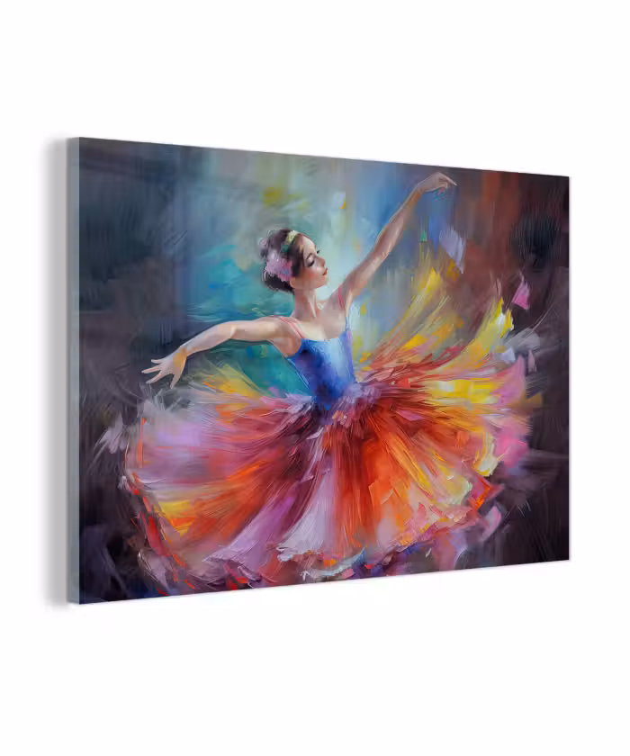 Glas schilderij - Schilderij - Olieverf - Dans - Ballerina