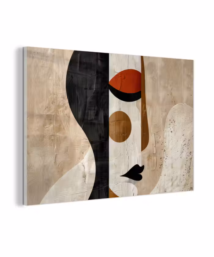 Glas schilderij - Gezicht - Abstract - Kunst - Vormen