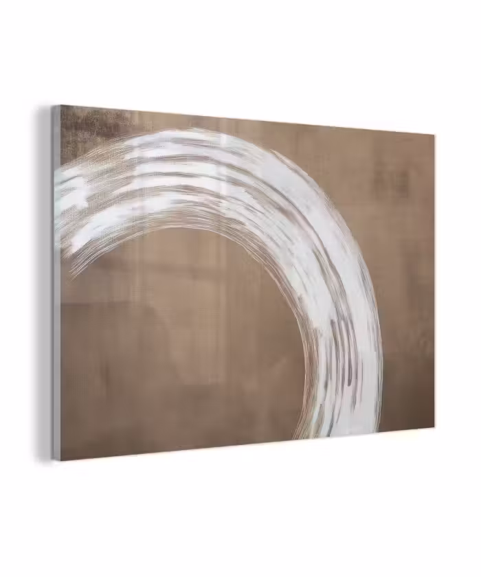 Glas schilderij - Verf - Bruin - Japandi